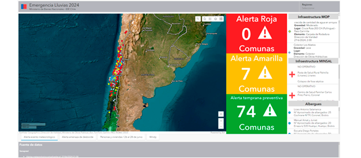 IDE Chile Desarrolló un Visor Geoespacial con Información Crítica para la Gestión de Emergencias 